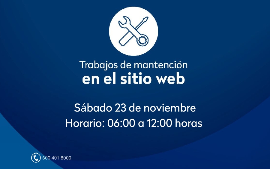Haremos mantención en la web